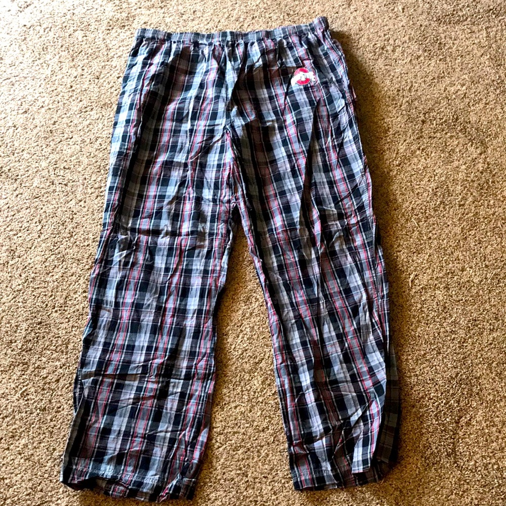 Ohio state buckeyes pajama lounge pants gray black plaid XXL
